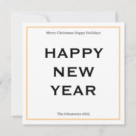 Tarjeta Festiva Modern Bold Holiday Card | Custom Text Minimalist 