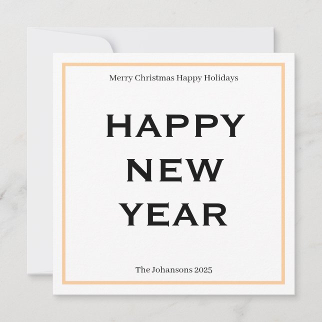 Tarjeta Festiva Modern Bold Holiday Card | Custom Text Minimalist  (Anverso)