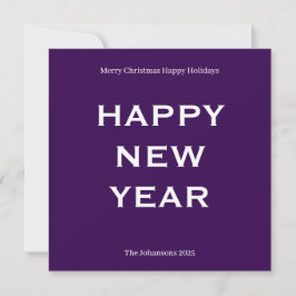 Tarjeta Festiva Modern Bold Holiday Card | Custom Text Minimalist 