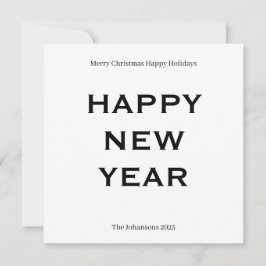 Tarjeta Festiva Modern Bold Holiday Card | Custom Text Minimalist 
