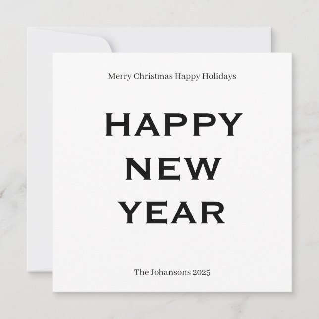 Tarjeta Festiva Modern Bold Holiday Card | Custom Text Minimalist  (Anverso)