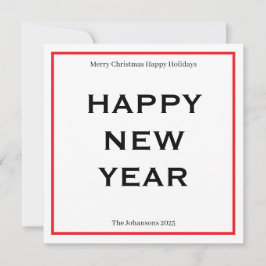 Tarjeta Festiva Modern Bold Holiday Card | Custom Text Minimalist 