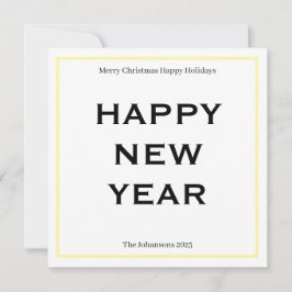 Tarjeta Festiva Modern Bold Holiday Card | Custom Text Minimalist 