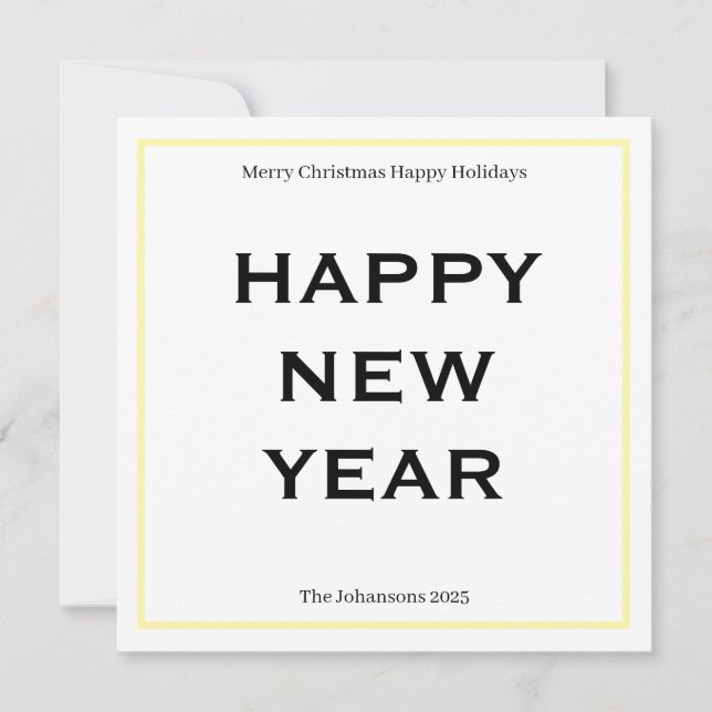 Tarjeta Festiva Modern Bold Holiday Card | Custom Text Minimalist  (Anverso)