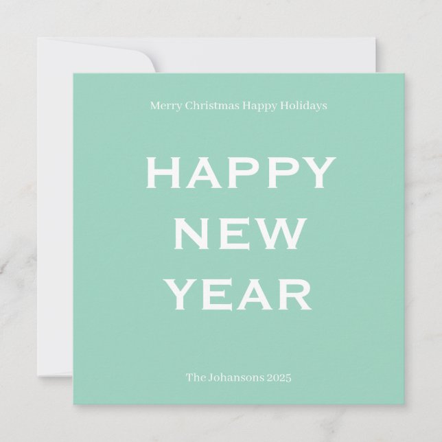 Tarjeta Festiva Modern Bold Holiday Card | Custom Text Minimalist  (Anverso)