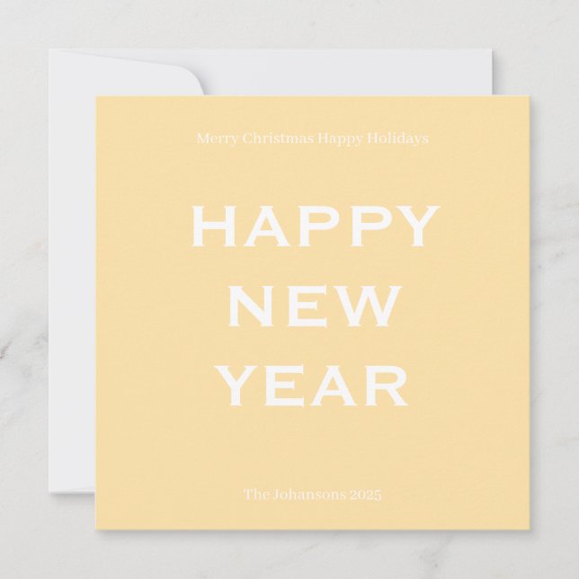 Tarjeta Festiva Modern Bold Holiday Card | Custom Text Minimalist  (Anverso)