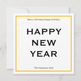 Tarjeta Festiva Modern Bold Holiday Card | Custom Text Minimalist 