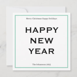 Tarjeta Festiva Modern Bold Holiday Card | Custom Text Minimalist 