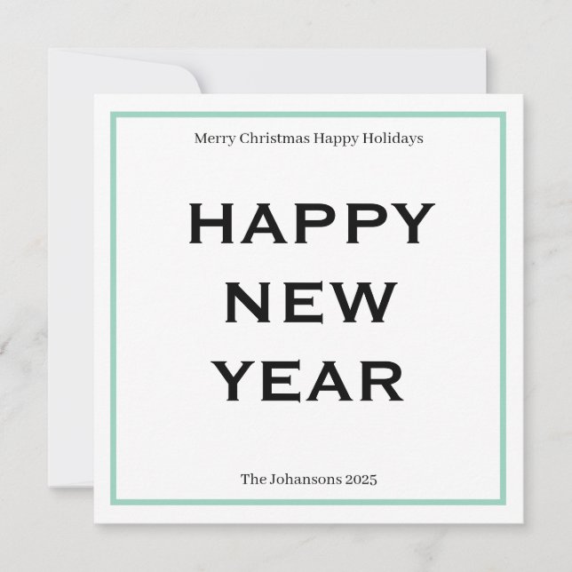 Tarjeta Festiva Modern Bold Holiday Card | Custom Text Minimalist  (Anverso)