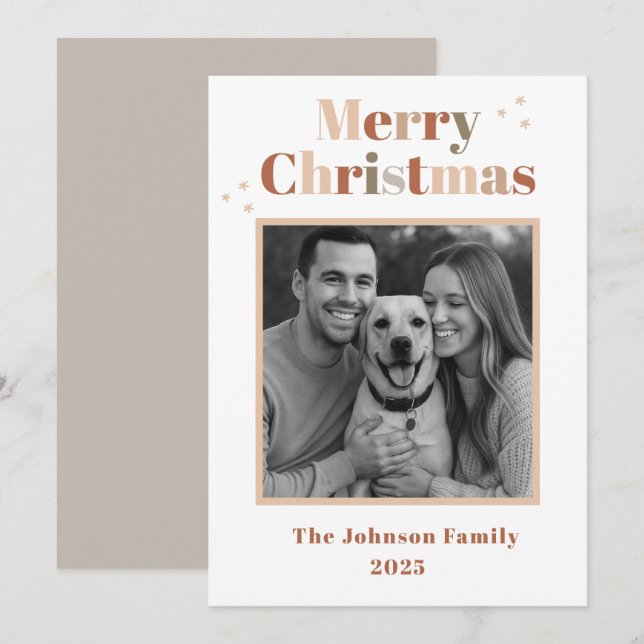 Tarjeta Festiva  Modern & Bright Family Christmas Card (Anverso / Reverso)