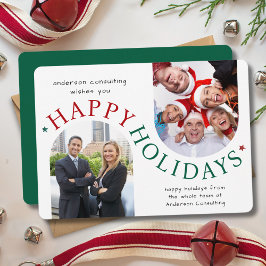 Tarjeta Festiva Modern Business Christmas Holiday Card Green