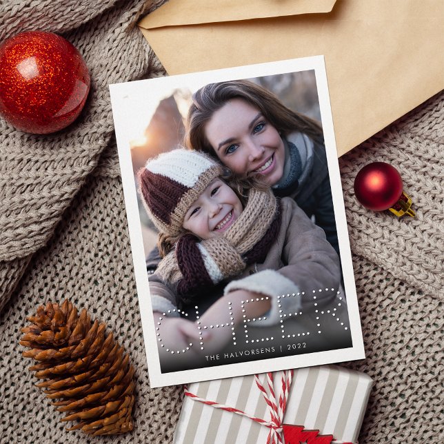 Tarjeta Festiva Modern Cheer | Foto de vacaciones (Subido por el creador)