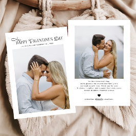 Tarjeta Festiva Modern Chic Couples Photo Happy Valentines Day
