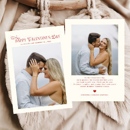 Tarjeta Festiva Modern Chic Couples Photo Happy Valentines Day