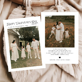 Tarjeta Festiva Modern Chic Family Photo Happy Valentines Day