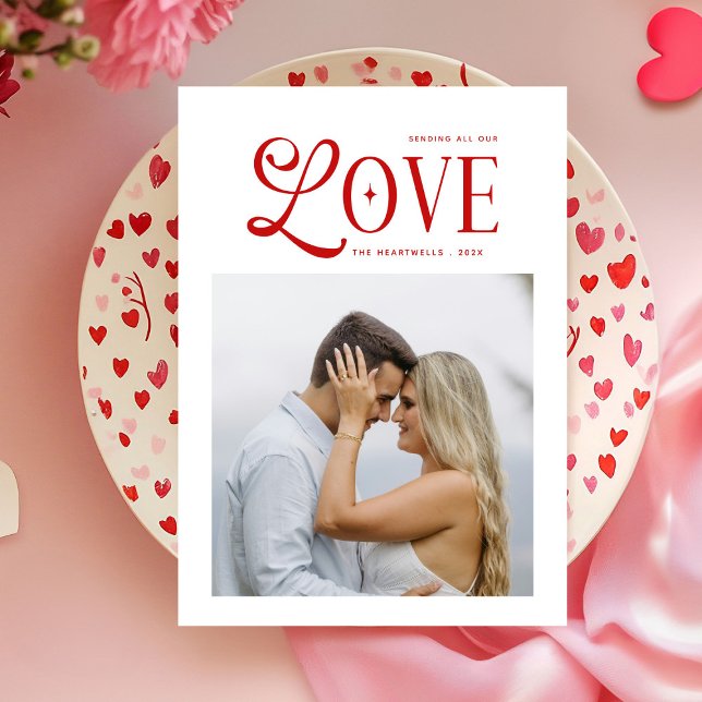 Tarjeta Festiva Modern Chic Love Photo Valentines Day  (Subido por el creador)