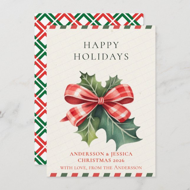 Tarjeta Festiva Modern  Christmas (Anverso / Reverso)