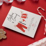 Tarjeta Festiva Modern 'Christmas is Coming' Santa Claus  Holiday<br><div class="desc">Funny Modern Christmas Holiday Card - Design features the saying 'Christmas is Coming!',  a washing line of santa claus clothing and a template that is easy to customize.</div>