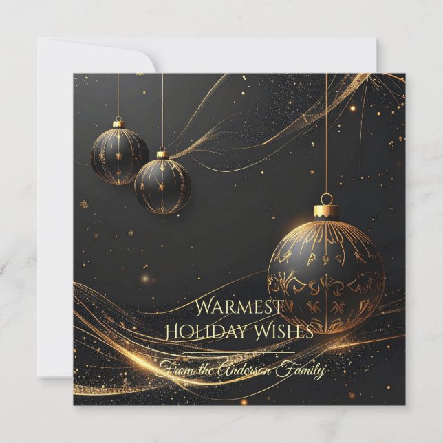 Tarjeta Festiva Modern Christmas & New Year Card Elegant (Anverso)