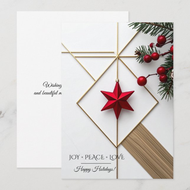 Tarjeta Festiva Modern Christmas & New Year Card Elegant (Anverso / Reverso)