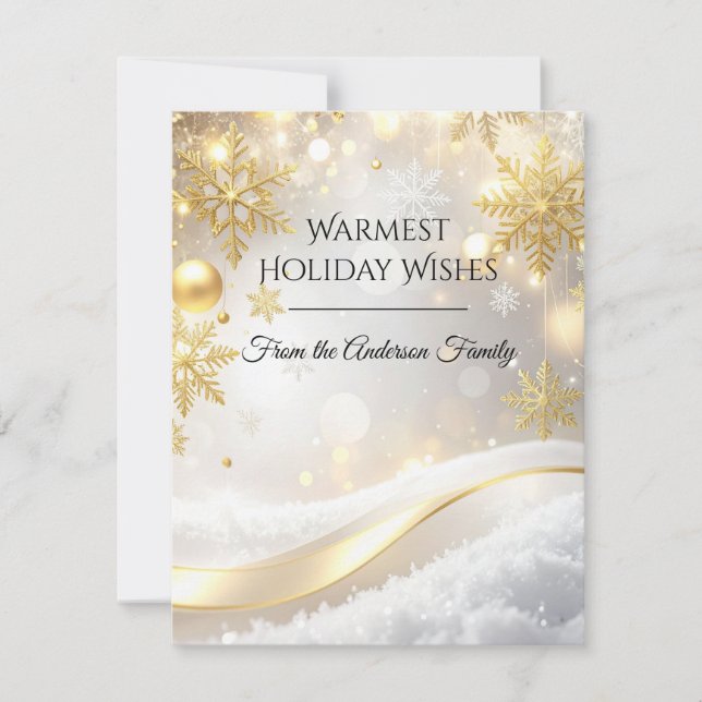 Tarjeta Festiva Modern Christmas & New Year Card Elegant (Anverso)