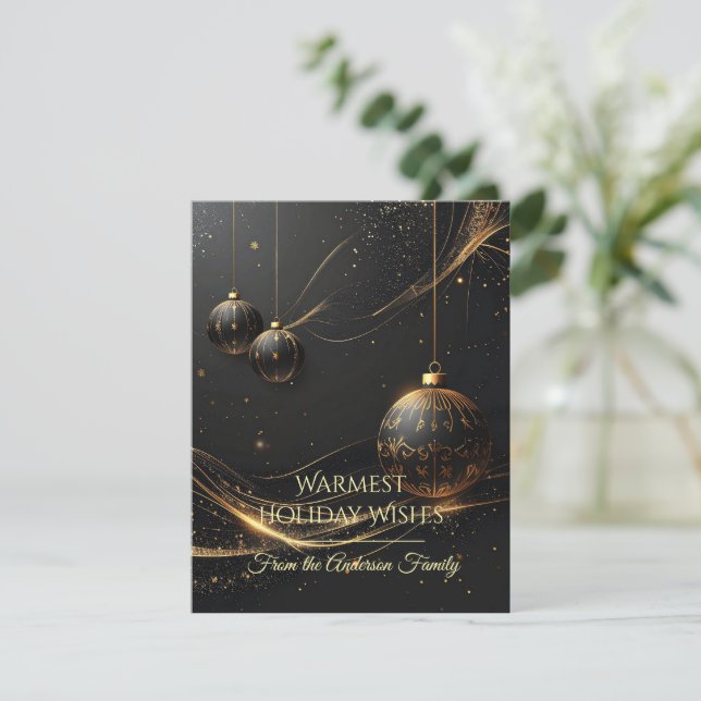 Tarjeta Festiva Modern Christmas & New Year Card Elegant (Anverso de pie)