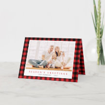 Modern Christmas Red Black Plaid Tartan Pattern
