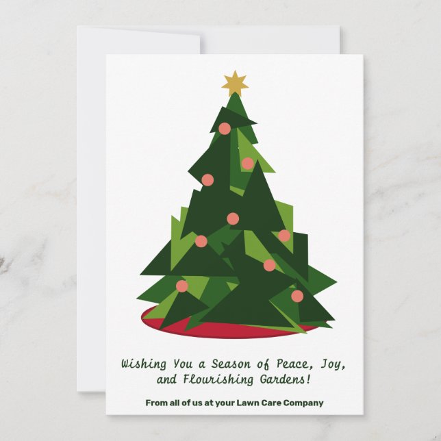 Tarjeta Festiva Modern Christmas Tree Business Holiday Card (Anverso)