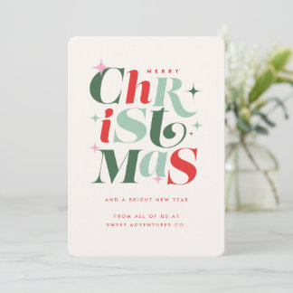 Tarjeta Festiva Modern Christmas Typography Company