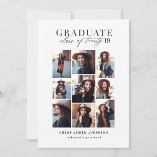Tarjeta Festiva Modern class of 2019 photo graduation announcement