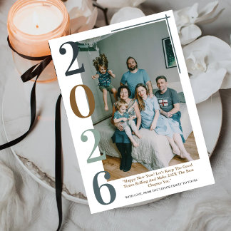 Tarjeta Festiva Modern Colorful Classy Happy New Year 2026