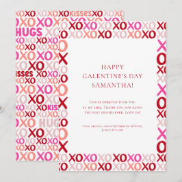 Tarjeta Festiva Modern Colorful Hugs and Kisses Galentine's Day