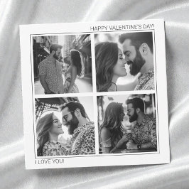 Tarjeta Festiva Modern Couple Photo Collage Happy Valentine's Day