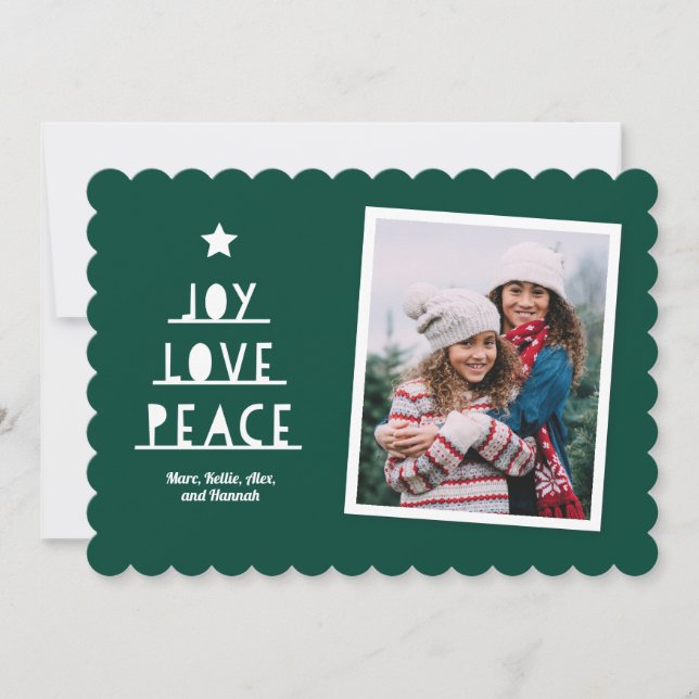 Tarjeta Festiva Modern Cut Deep Green (Anverso)