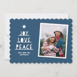 Tarjeta Festiva Modern Cut Slate Blue