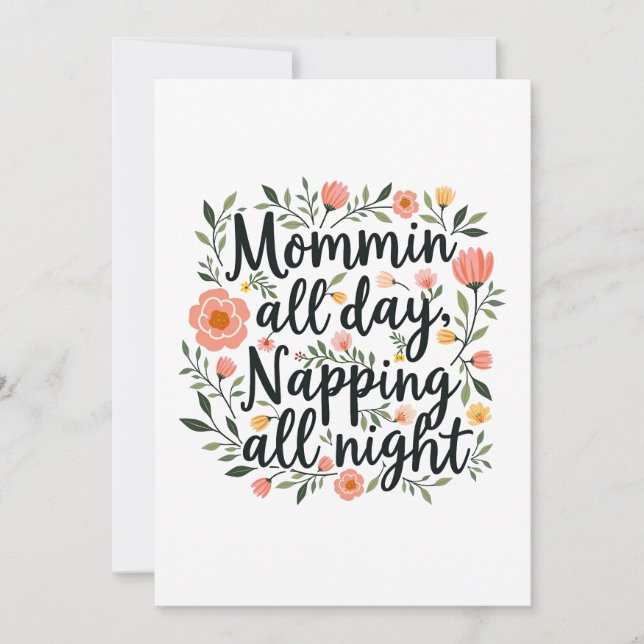 Tarjeta Festiva Modern Cute Botanical Mother's Day Card (Anverso)