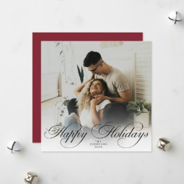 Tarjeta Festiva  Modern Elegant Calligraphy Script Christmas Photo