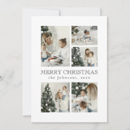Tarjeta Festiva Modern Elegant Typography Photo Collage Christmas
