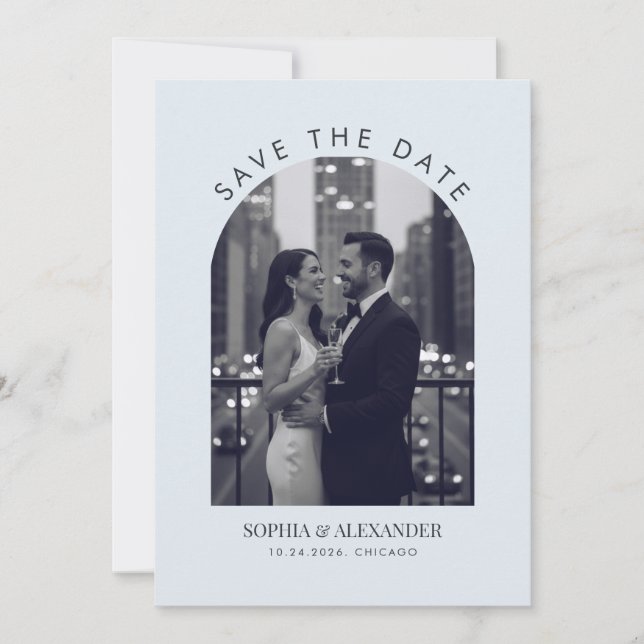 Tarjeta Festiva Modern Emerald Arch Photo Frame (Anverso)