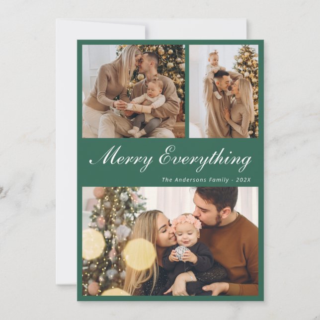 Tarjeta Festiva Modern Everything Christmas Holiday Card (Anverso)