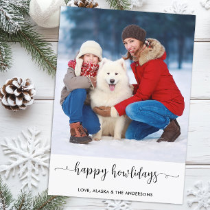 Tarjeta Festiva Modern Family Foto de Perro Personalizada Feliz Fi