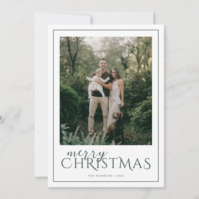 Tarjeta Festiva Modern Framed Merry Christmas Photo Collage (Anverso)