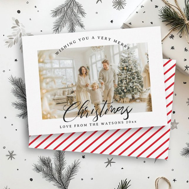 Tarjeta Festiva Modern Fresh Bright Family Photo Christmas (Subido por el creador)