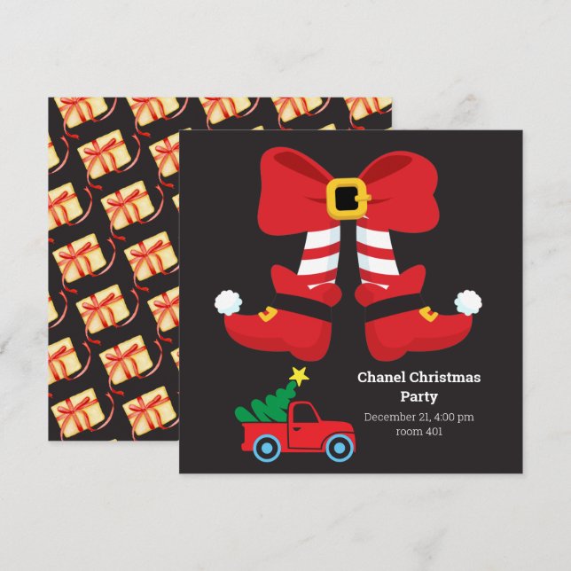 Tarjeta Festiva Modern Fun Festive Christmas  (Anverso / Reverso)