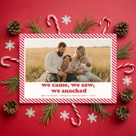 Tarjeta Festiva Modern Fun Funny Family Kids Photo Christmas