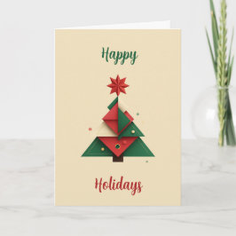 Tarjeta Festiva Modern Geometric Christmas Tree Card 