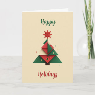 Tarjeta Festiva Modern Geometric Christmas Tree Card
