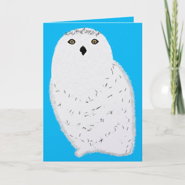 Tarjeta Festiva Modern glam snow owl (Anverso)