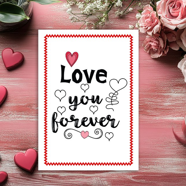 Tarjeta Festiva Modern Hand Drawn Valentine Card for Wife Sketch   (Modern Hand Drawn Valentine Card for Wife Sketch Art)