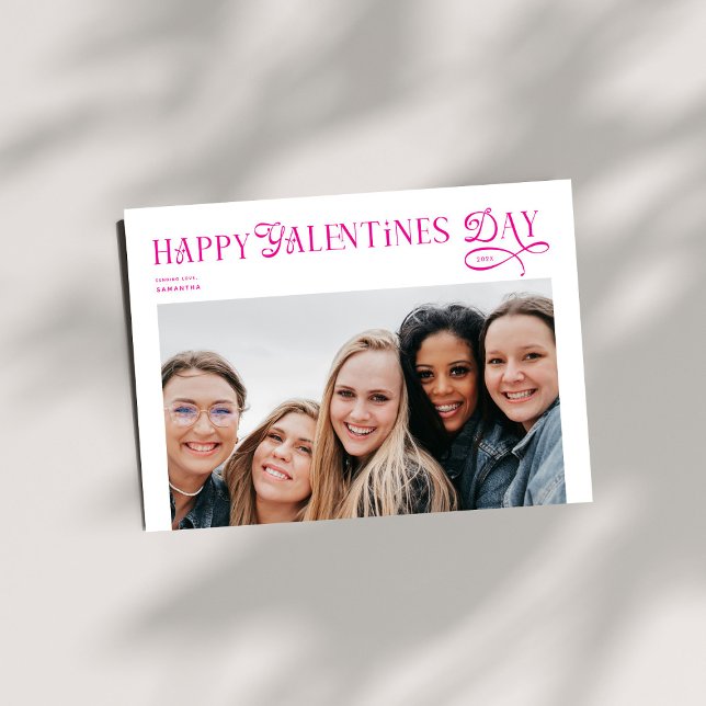Tarjeta Festiva Modern Happy Galentines Day Bestfriends Photo  (Subido por el creador)